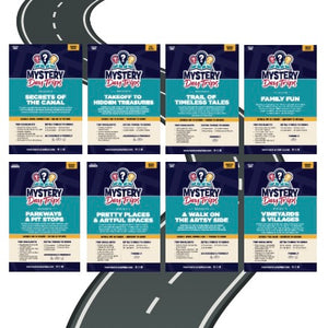 Collection of Mystery Day Trips itinerary cards as part of the Gifts For You or Them Ultimate Mystery Bundle.