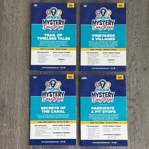 Day Trips to Niagara Bundle including four Mystery Day Trips itinerary cards.