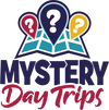 Mystery Day Trips logo featuring a stylized map with colourful location pins, representing curated mystery adventures in Ontario.